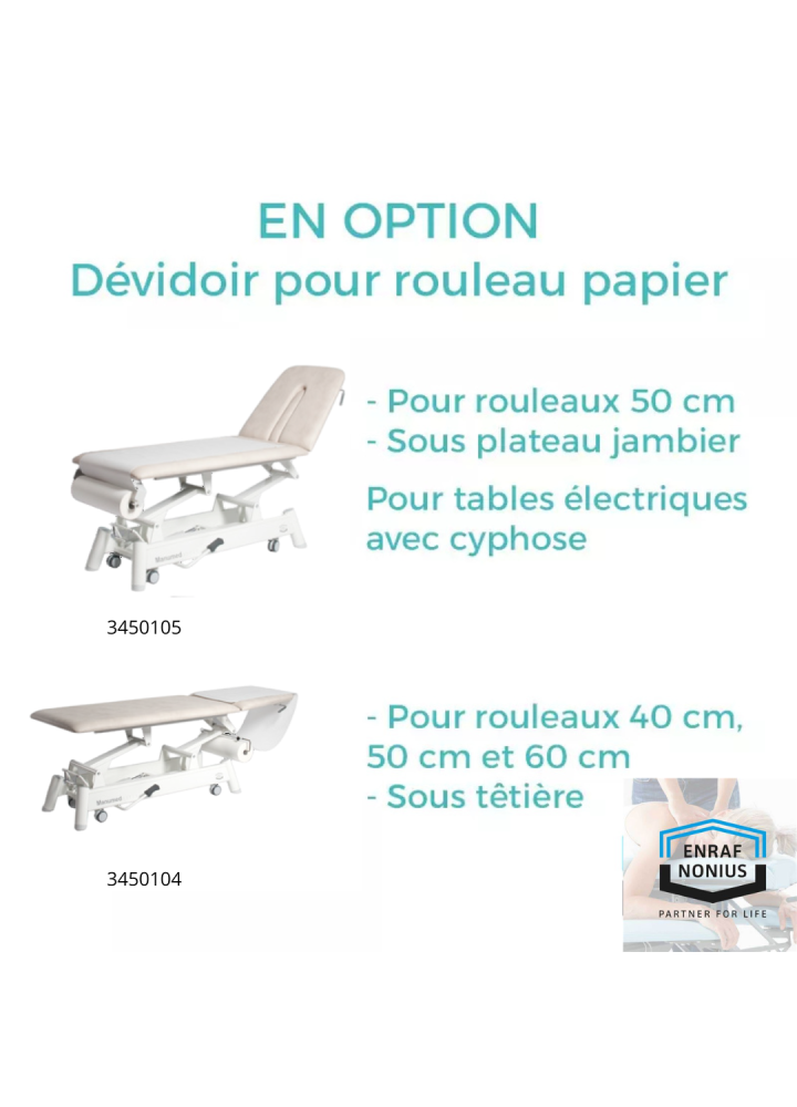ACC TABLE ENRAF - MANUMED OPTIMALE- Derouleur  (installation sous châssis,tete)