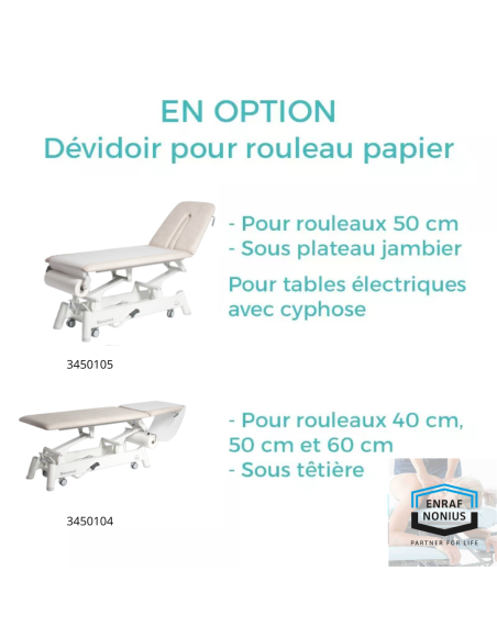 ACC TABLE ENRAF - MANUMED OPTIMALE- Derouleur  (installation sous châssis,tete)
