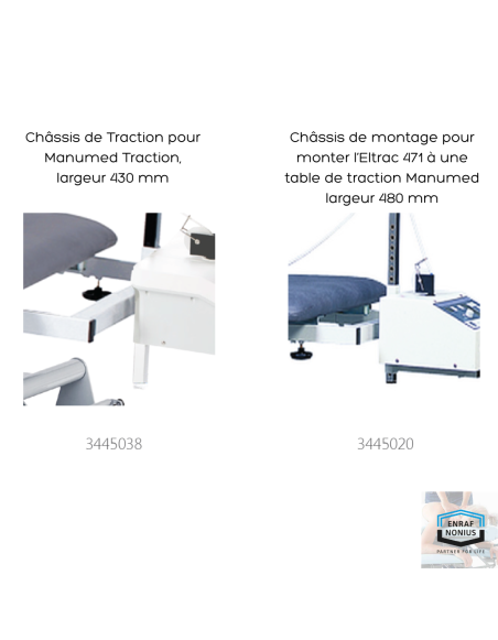 Châssis de montage Eltrac Manumed Spéciale Traction/Optimale - Hteur réglable