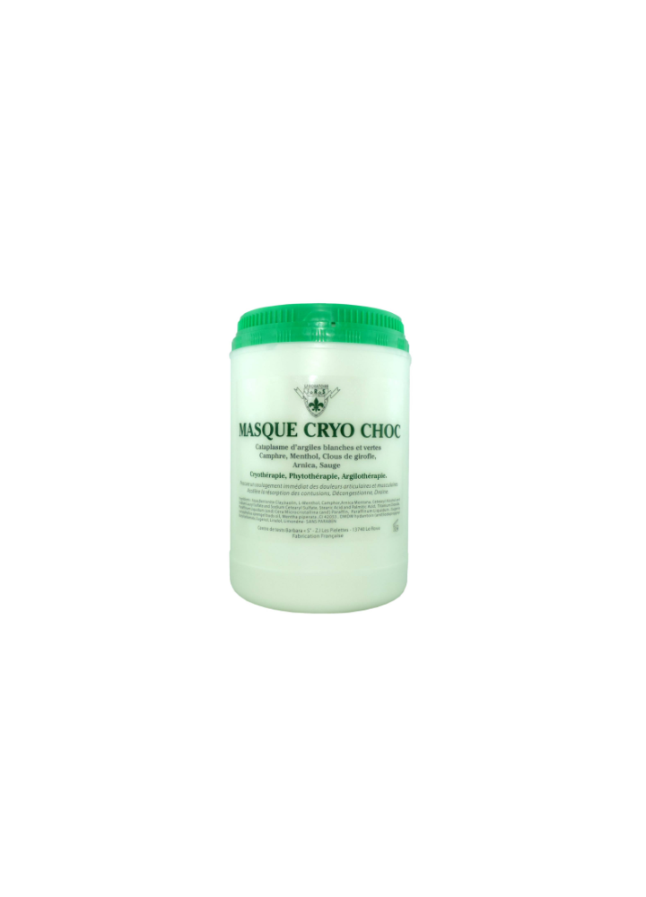 MASQUE CRYO CHOC ARGILE (Argile verte et blanche, Menthe, Camphre) 1000 ML